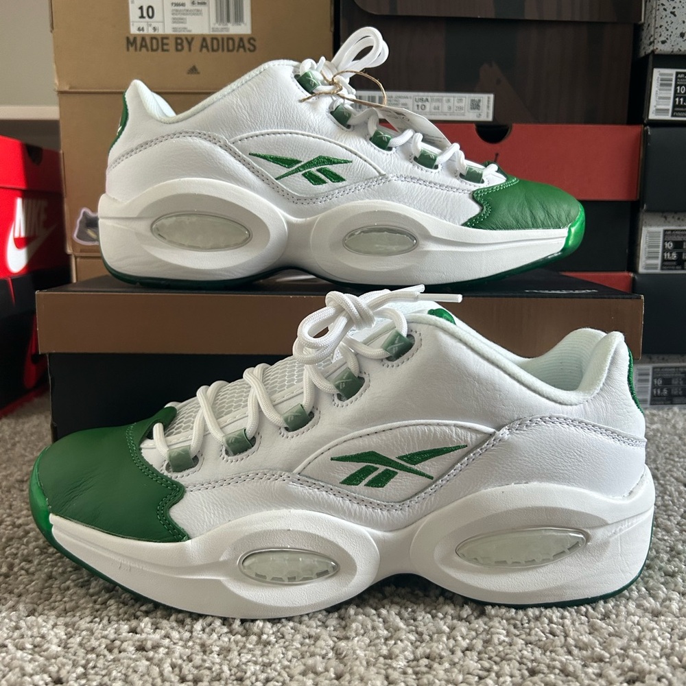Reebok Question Low Green Toe, Used (Size US Men’s 10.0)
